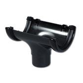 Half-Round Gutter Run Outlet (Black)