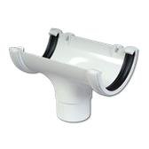 Half-Round Gutter Run Outlet (White)